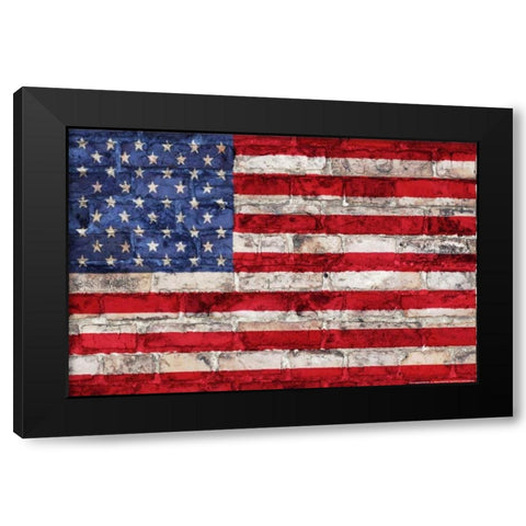 Flag 20 Black Modern Wood Framed Art Print by Nobleworks, Inc.