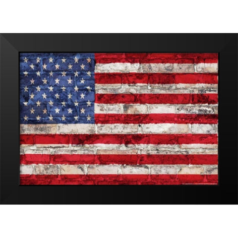 Flag 20 Black Modern Wood Framed Art Print by Nobleworks, Inc.
