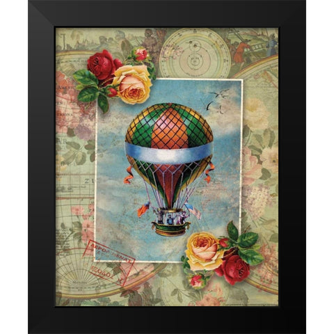 Balloon 1 Black Modern Wood Framed Art Print by Nobleworks, Inc.