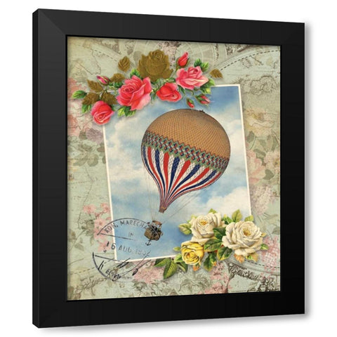 Balloon 2 Black Modern Wood Framed Art Print with Double Matting by Nobleworks, Inc.