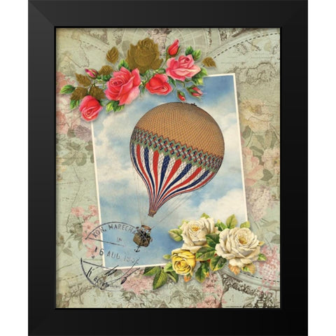 Balloon 2 Black Modern Wood Framed Art Print by Nobleworks, Inc.