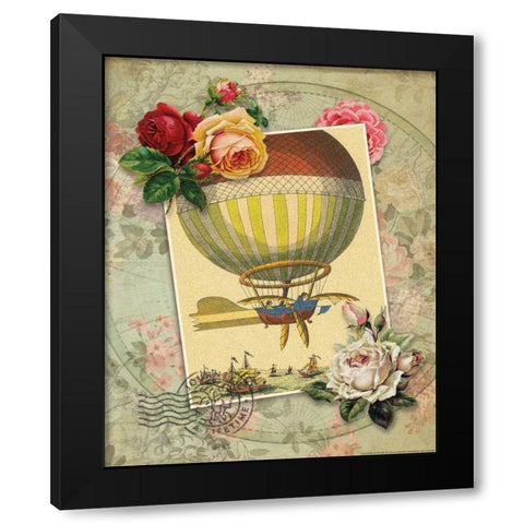 Balloon 3 Black Modern Wood Framed Art Print with Double Matting by Nobleworks, Inc.
