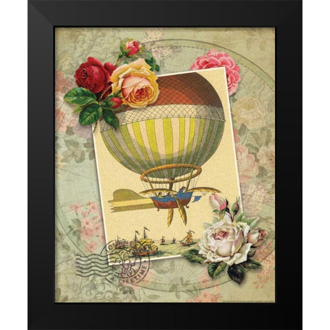 Balloon 3 Black Modern Wood Framed Art Print by Nobleworks, Inc.