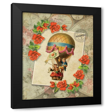 Balloon 4 Black Modern Wood Framed Art Print with Double Matting by Nobleworks, Inc.