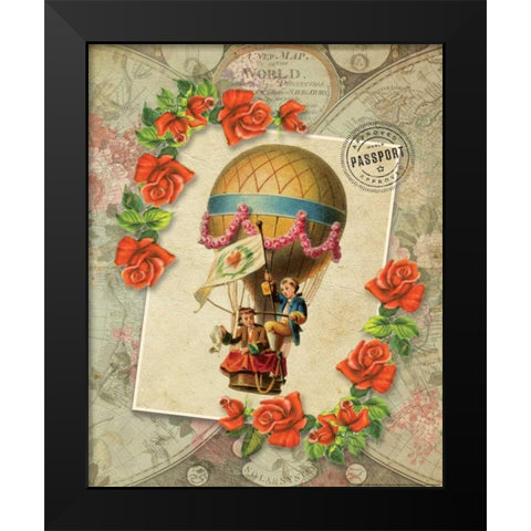 Balloon 4 Black Modern Wood Framed Art Print by Nobleworks, Inc.