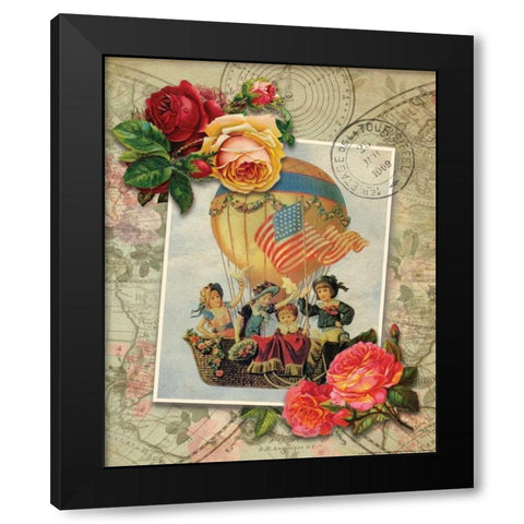Balloon 5 Black Modern Wood Framed Art Print by Nobleworks, Inc.