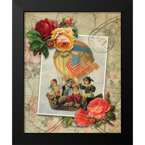 Balloon 5 Black Modern Wood Framed Art Print by Nobleworks, Inc.