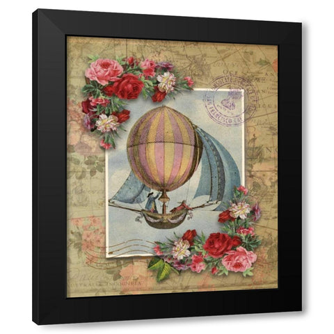 Balloon 6 Black Modern Wood Framed Art Print by Nobleworks, Inc.