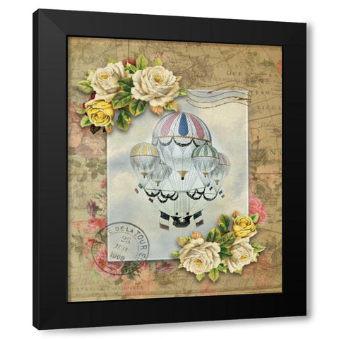 Balloon 7 Black Modern Wood Framed Art Print with Double Matting by Nobleworks, Inc.