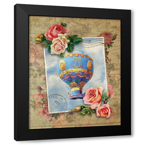 Balloon 8 Black Modern Wood Framed Art Print by Nobleworks, Inc.