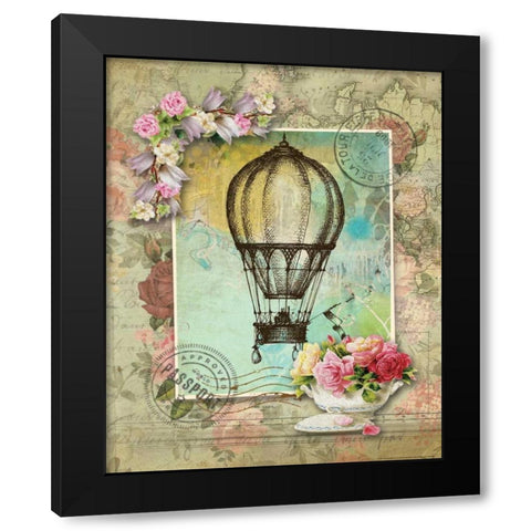 Balloon 10 Black Modern Wood Framed Art Print with Double Matting by Nobleworks, Inc.