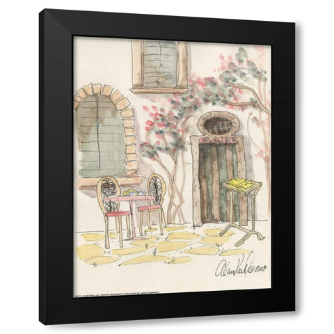 Cafe For Two Black Modern Wood Framed Art Print by Paul, Alan