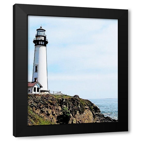Lighthouse #1 Black Modern Wood Framed Art Print with Double Matting by Segal, Alan