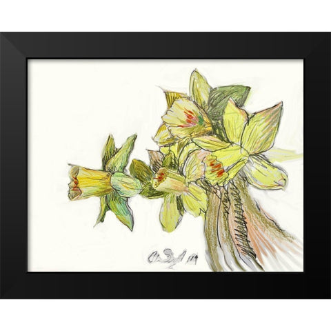 Yellow Study Black Modern Wood Framed Art Print by Segal, Alan