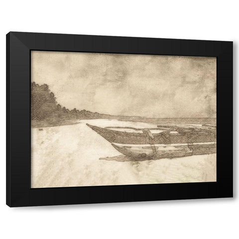Waiting For Tide Black Modern Wood Framed Art Print with Double Matting by Segal, Alan