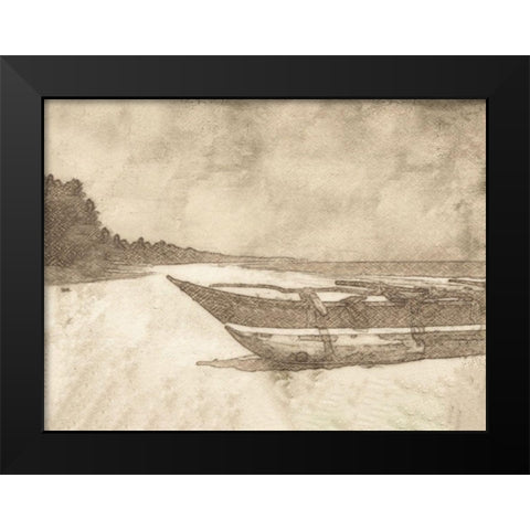 Waiting For Tide Black Modern Wood Framed Art Print by Segal, Alan
