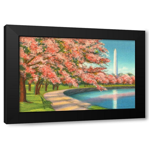 Washington Dc Black Modern Wood Framed Art Print by Paul, Alan