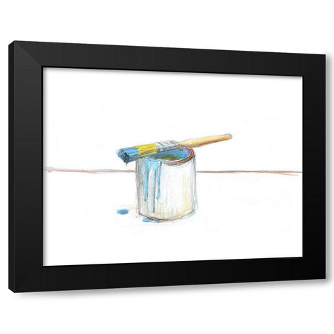 Blue Paint Black Modern Wood Framed Art Print by Segal, Alan