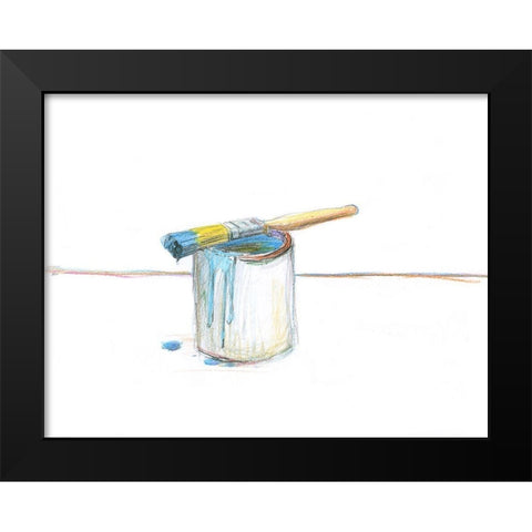 Blue Paint Black Modern Wood Framed Art Print by Segal, Alan