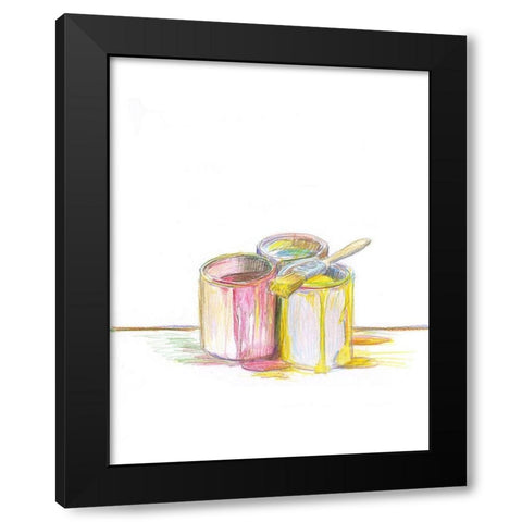 More Paint Black Modern Wood Framed Art Print with Double Matting by Segal, Alan