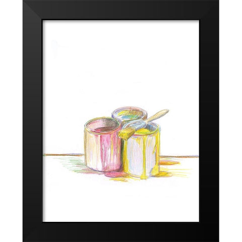 More Paint Black Modern Wood Framed Art Print by Segal, Alan