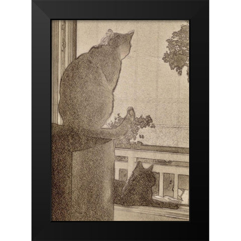 Looking Black Modern Wood Framed Art Print by Segal, Alan