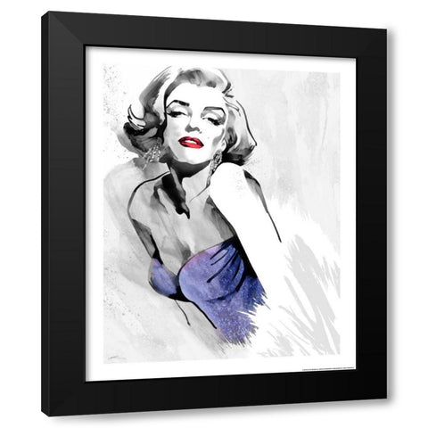 Marilyns Pose In Purple Black Modern Wood Framed Art Print with Double Matting by Rahim, Ellie