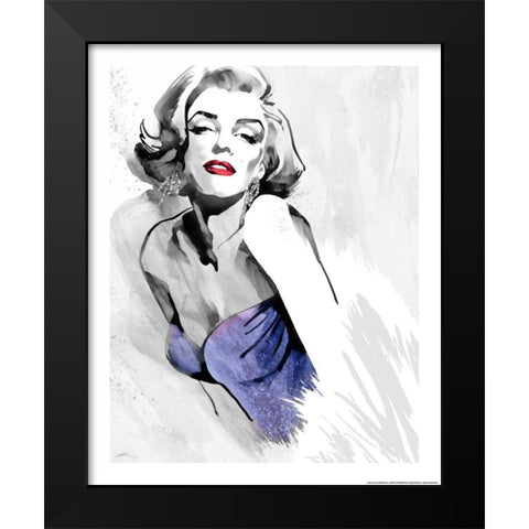 Marilyns Pose In Purple Black Modern Wood Framed Art Print by Rahim, Ellie