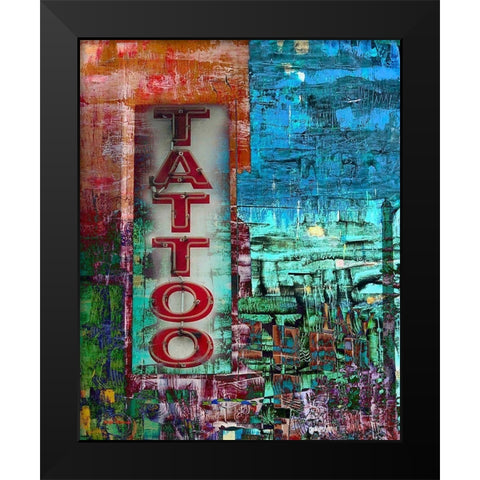 Tatoo Black Modern Wood Framed Art Print by Khilnani, Rajiv