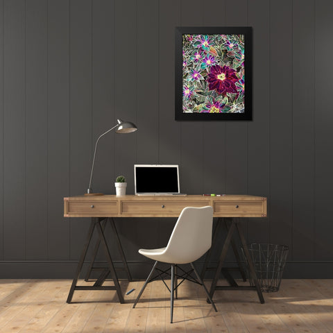 Boquet Black Modern Wood Framed Art Print by Khilnani, Rajiv