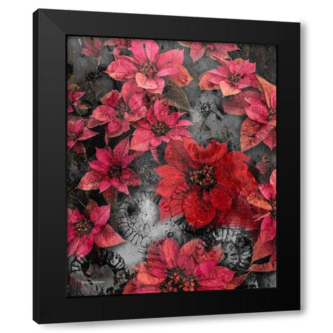 Red Boquet Black Modern Wood Framed Art Print with Double Matting by Khilnani, Rajiv