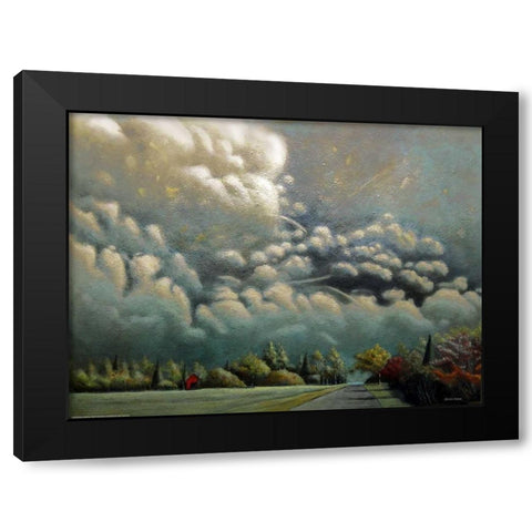 Wainscott, Approaching Storm Black Modern Wood Framed Art Print by Romm, Steven