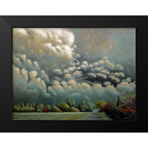 Wainscott, Approaching Storm Black Modern Wood Framed Art Print by Romm, Steven