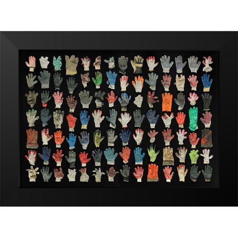 Work Gloves Black Modern Wood Framed Art Print by Rosenthal, Barry