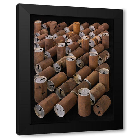 Beer Cans Black Modern Wood Framed Art Print with Double Matting by Rosenthal, Barry