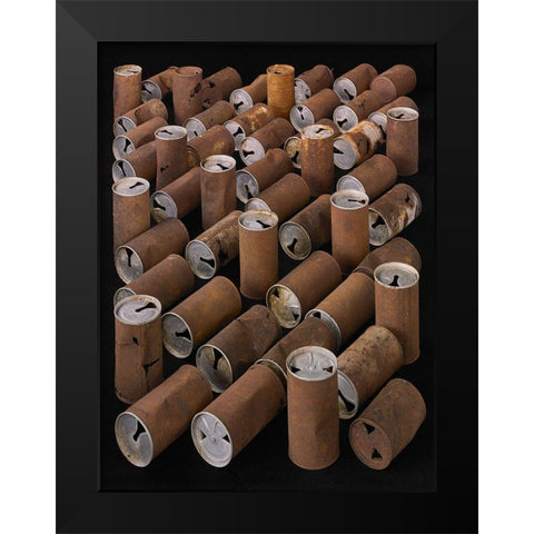 Beer Cans Black Modern Wood Framed Art Print by Rosenthal, Barry
