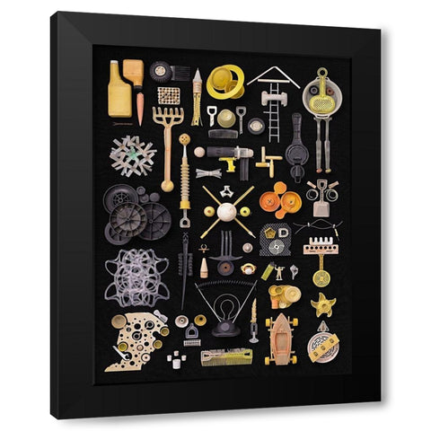 The Grid Black Modern Wood Framed Art Print with Double Matting by Rosenthal, Barry
