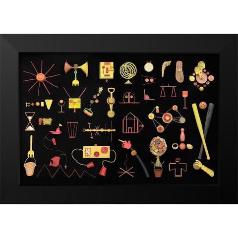 Sea Life Black Modern Wood Framed Art Print by Rosenthal, Barry