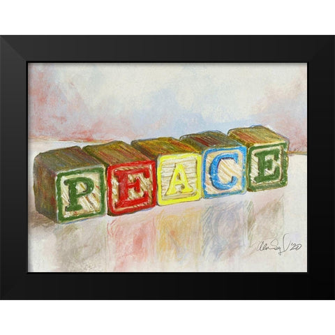 Peace Black Modern Wood Framed Art Print by Segal, Alan