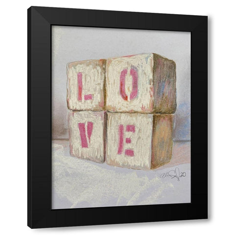 Love Blocks Black Modern Wood Framed Art Print by Segal, Alan