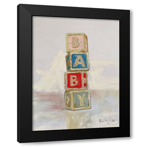 Baby Blocks Black Modern Wood Framed Art Print by Segal, Alan