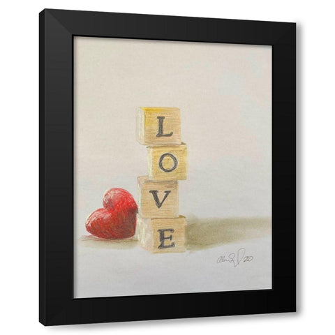 Love  Black Modern Wood Framed Art Print by Segal, Alan