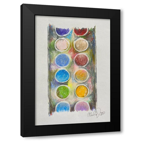 Waterpaint Black Modern Wood Framed Art Print by Segal, Alan