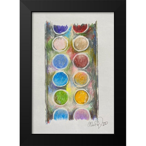 Waterpaint Black Modern Wood Framed Art Print by Segal, Alan