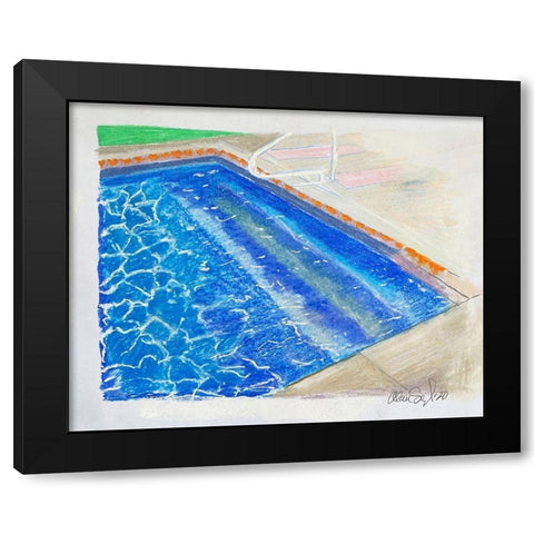 Shallow End Black Modern Wood Framed Art Print with Double Matting by Segal, Alan