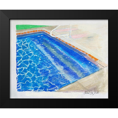 Shallow End Black Modern Wood Framed Art Print by Segal, Alan