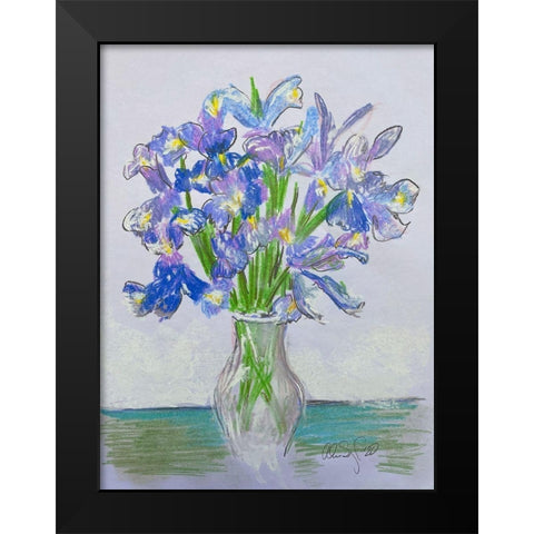 Purple Iris Black Modern Wood Framed Art Print by Segal, Alan