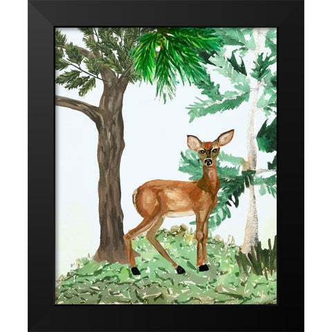 Doe A Deer Black Modern Wood Framed Art Print by Sokal, Patti