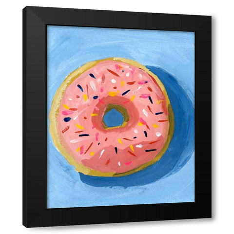Donut Black Modern Wood Framed Art Print with Double Matting by Sokal, Patti