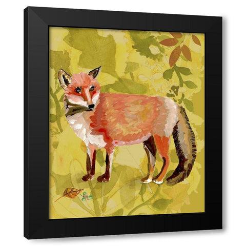 Foxy Black Modern Wood Framed Art Print by Sokal, Patti